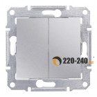 Sedna (Седна) - Выключатель 2клавиши 10A IP44 (Алюминий) SDN0300460 Sedna (Седна) - Выключатель 2клавиши 10A IP44 (Алюминий) SDN0300460