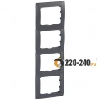 Galea Life Рамка 4 поста, DARK BRONZE (темная бронза) ,вертикальная 771208
