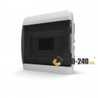 Tekfor Щит встраиваемый 8 мод. IP41, прозр. черная дверца (BVK 40-08-2)