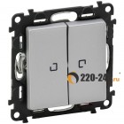 Valena Life Выключатель 2 клавиши с подсветкой (Алюминий) 752628