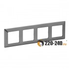 Valena Life Рамка 4 поста (Сталь) 754154 Valena Life Рамка 4 поста (Сталь) 754154