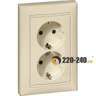 Legrand (Легранд) 774371 Valena - Розетка 2х2К+З со шторками (слоновая кость)