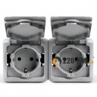 Legrand (Легранд) 782351 Quteo - Розетка 2-ая с заземлением и защит. шторками (серый)