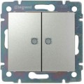 Legrand (легранд) 770128 Valena - Выключатель 2х клавишный с подсветкой (Алюминий)