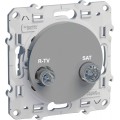 Odace Розетка R-TV/SAT оконечная (Алюминий) S53R455