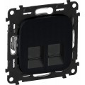 Valena Allure Розетка компьютерная 2xRJ 45 Кат. 6e UTP (Антрацит) 753953 