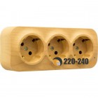 Legrand (Легранд) 782278 Quteo - Розетка 3-ая с заземлением и защит. шторками, 16А (дерево)