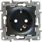 Legrand Etika Розетка 2К+З винтовой зажим (Антрацит) 672621