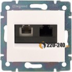 Legrand (легранд) 770080 Valena - Двойная розетка компьютер RJ45 + RJ11 (Белый) Legrand (легранд) 770080 Valena - Двойная розетка компьютер RJ45 + RJ11 (Белый)