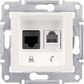 Sedna (Седна) - Розетка 2выхода Телефон+Компьютер cat.5e UTP (Бежевый) SDN5100147