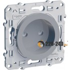 Odace Розетка 2К со шторками 16А (Алюминий) S53R033