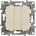 Legrand Etika Выключатель трехклавишный 10АХ винтовой зажим (слоновая кость) 672313