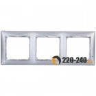 Legrand (легранд) 770333 Valena - Рамка 3 поста (Алюминий матовый)