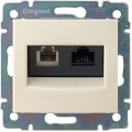 Legrand (легранд) 774180 Valena - Двойная розетка компьютер RJ45 + телефон RJ11 (Слоновая кость)