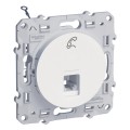 Odace Розетка телефонная RJ12, 6 контактов, 1 выход (Белый) S52R497
