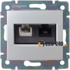 Legrand (легранд) 770280 Valena - Двойная розетка компьютер RJ45 + телефон RJ11 (Алюминий) Legrand (легранд) 770280 Valena - Двойная розетка компьютер RJ45 + телефон RJ11 (Алюминий)
