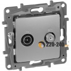 Legrand Etika Розетка телевизионная TV-SAT двухкабельная (алюминий) 672457