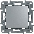 Legrand Etika Переключатель с подсветкой автоматический зажим 10AX (алюминий) 672415
