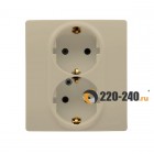 Legrand Etika Розетка 2X2К+З винтовой зажим со шторками (слоновая кость) 672323