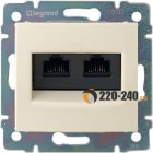 Legrand (легранд) 774139 Valena - Розетка компьютерная RJ45 кат.5е UTP 2 выхода (слоновая кость)