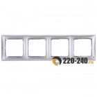 Legrand (легранд) 770334 Valena - Рамка 4поста (Алюминий матовый)