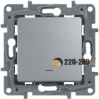 Legrand Etika Выключатель с подсветкой винтовой зажимовой зажим 10А (Алюминий) 672403 Legrand Etika Выключатель с подсветкой винтовой зажимовой зажим 10А (Алюминий) 672403