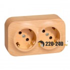 Legrand (Легранд) 782283 Quteo - Розетка 2-ая с заземлением и защит. шторками, 16А (дерево) Legrand (Легранд) 782283 Quteo - Розетка 2-ая с заземлением и защит. шторками, 16А (дерево)