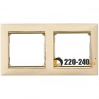 Legrand (легранд) 774152 Valena - Рамка 2 поста  (Слоновая кость/Золото)