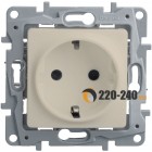 Legrand Etika Розетка 2К+З винтовой зажим со шторками (слоновая кость) 672322