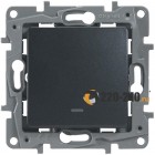 Legrand Etika Выключатель с подсветкой винтовой зажимовой зажим 10А (Антрацит) 672603