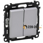 Valena Life Выключатель 2 клавиши (Алюминий) 752605