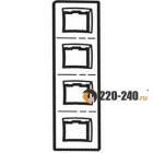 Galea Life Рамка 4 поста MAPLE (светлое дерево) вертикальная 771968