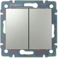 Legrand (легранд) 770105 Valena - Выключатель двухклавишный (Алюминий)