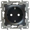 Legrand Etika Розетка 2К+З винтовой зажим (Антрацит) 672621