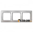 Legrand (легранд) 770353 Valena - Рамка 3 поста  (Алюминий/Серебро)