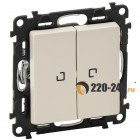 Valena Life Выключатель 2 клавиши с подсветкой (Слоновая кость) 752528