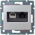 Legrand (легранд) 770280 Valena - Двойная розетка компьютер RJ45 + телефон RJ11 (Алюминий)