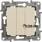 Legrand Etika Выключатель трехклавишный 10АХ винтовой зажим (слоновая кость) 672313