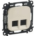 Valena Allure Розетка компьютерная 2xRJ 45 Кат. 6e UTP (Слоновая кость) 753843 