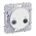 Odace Розетка R-TV/SAT проходная (Белая) S52R456
