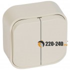 Legrand (Легранд) 782232 Quteo - Выключатель 2 клавиши (слоновая кость)