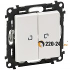 Valena Life Выключатель 2 клавиши с подсветкой (Белый) 752428