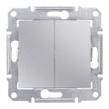 Sedna (Седна) - Выключатель 2клавиши 10A IP44 (Алюминий) SDN0300460
