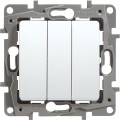 Legrand Etika Выключатель трехклавишный 10АХ винтовой зажим (белый) 672213
